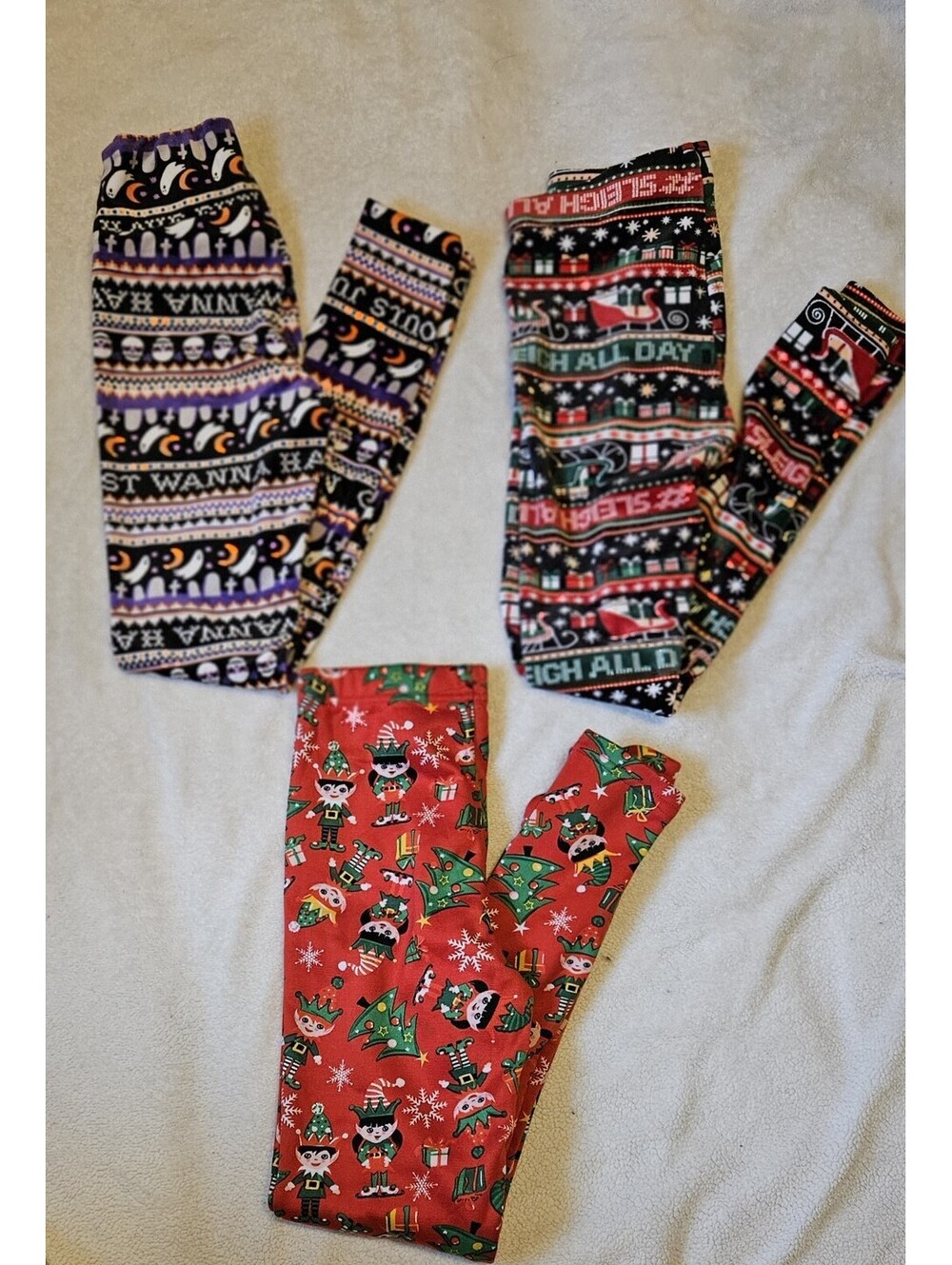 Womens No Boundaries Halloween Christmas Seasonal Leggings Small 3-5